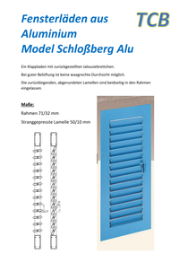 Ein Alu Klappladen mit Beweglichen Lamellen Model Schloßberg Tischlerei Construct & Beschlaghandel TCB Potsdam
