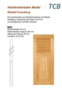 Holzfensterladen eine Kombination aus Modell Kirchberg und Modell Sandberg. Aufteilung nach Wahl. Auch mit zurückliegenden Lamellen lieferbar Tischlerei Construct & Beschlaghandel TCB Potsdam